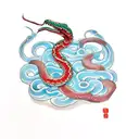 Snake red tattoo design idea