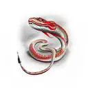 Snake red tattoo design idea