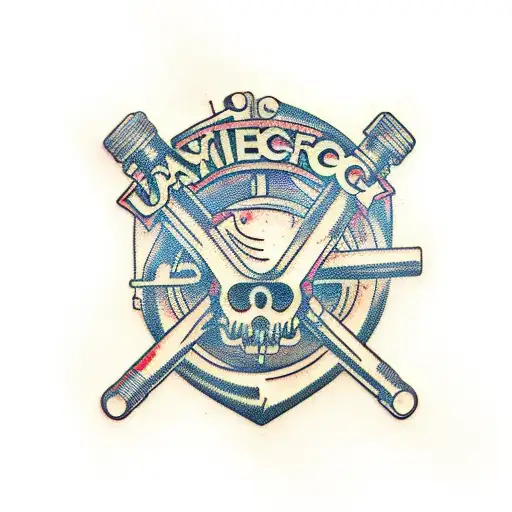 wrench and adjustable wrench  tattoo design idea