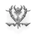 wrench and banner tattoo design idea