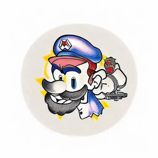 Kratos Mario bross tattoo design idea