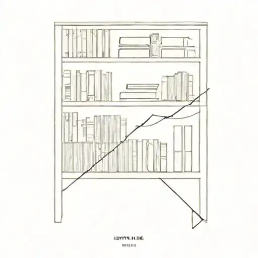 interstellar bookshelf filled with books tattoo design idea
