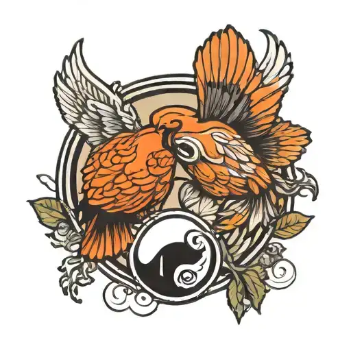 buffalo wing jelly bean ying yang symbol tattoo design idea