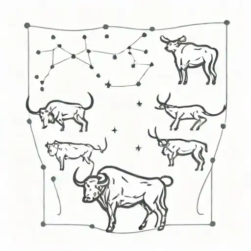 Taurus constellation stars tattoo design idea