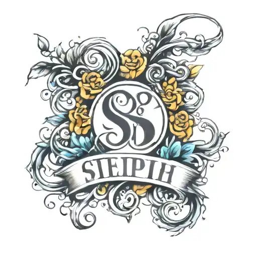 steph name intertwined tattoo design idea