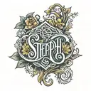 steph name intertwined tattoo design idea
