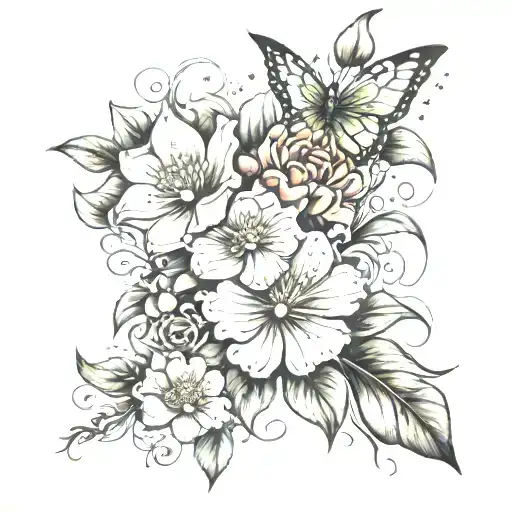 no rain no flowers tattoo design idea