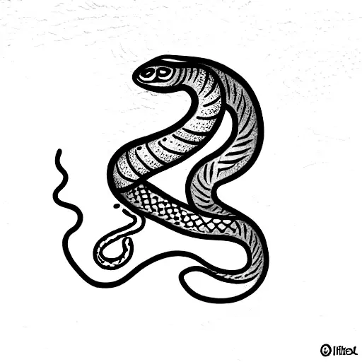 snake with hebrew on its skin  tattoo design idea
