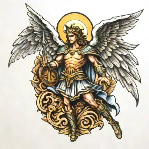 tattoo of saint michael the archangel tattoo design idea