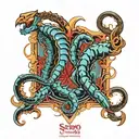 Scorpio and Aquarius in an environment that is a symbol of eternity tattoo design idea