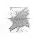 map freeway all interstate USA on the Shoulder blade western  tattoo design idea