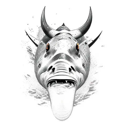 bull, goose,  reef shark tattoo design idea