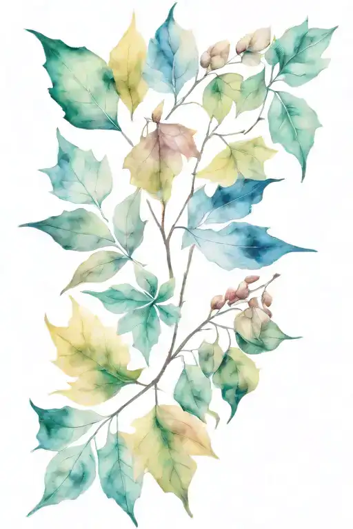 autumn leaves and tattoo design idea