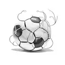 A soccer ball morphing into a plant vine, symbolizing growth and passion for the sport tattoo design idea