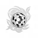 A soccer ball morphing into a plant vine, symbolizing growth and passion for the sport tattoo design idea
