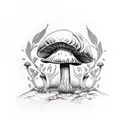 mushroom roots  tattoo design idea