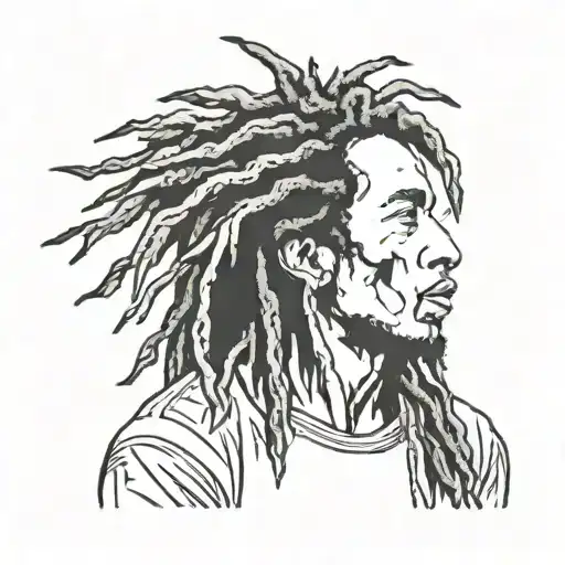 Bob Marley's profile tattoo design idea