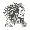 Bob Marley's profile tattoo design idea
