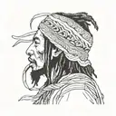 Bob Marley's profile tattoo design idea