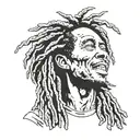 Bob Marley's profile tattoo design idea