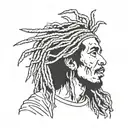 Bob Marley's profile tattoo design idea