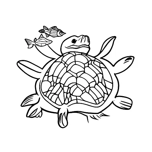 tortugas y mantarrayas tattoo design idea