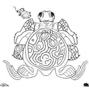 tortugas y mantarrayas tattoo design idea