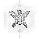tortugas y mantarrayas tattoo design idea