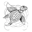 tortugas y mantarrayas tattoo design idea