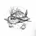 tortugas y mantarrayas tattoo design idea