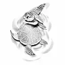 tortugas y mantarrayas tattoo design idea