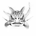 tortugas y mantarrayas tattoo design idea