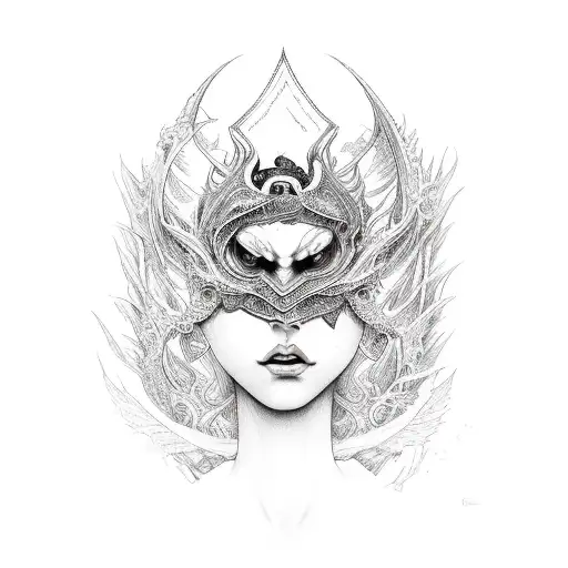 dark siren tattoo design idea