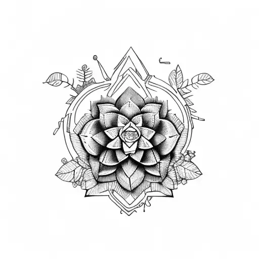 succulent tattoo design idea