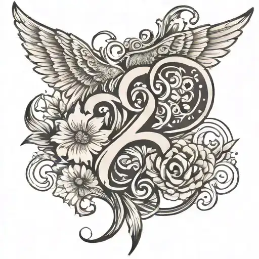 numbers 05 09 18 22 24  tattoo design idea