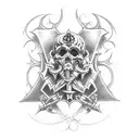 A Death Korps of Krieg Word in Gothic "Memento Mori" tattoo design idea