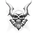 A Death Korps of Krieg Word in Gothic "Memento Mori" tattoo design idea