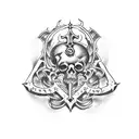 A Death Korps of Krieg Word in Gothic "Memento Mori" tattoo design idea