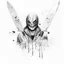 Ghostface with blood running down his mask and knife  tattoo design idea