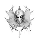 Ghostface with blood running down his mask and knife  tattoo design idea
