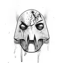Ghostface with blood running down his mask and knife  tattoo design idea