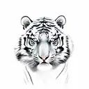 Tiger attack pose tattoo design idea