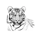 Tiger attack pose tattoo design idea
