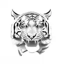Tiger attack pose tattoo design idea