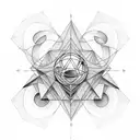 geometry and planets tattoo design idea