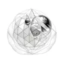 geometry and planets tattoo design idea