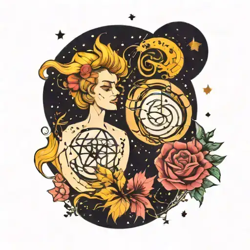 virgo and scorpio constellation tattoo design idea