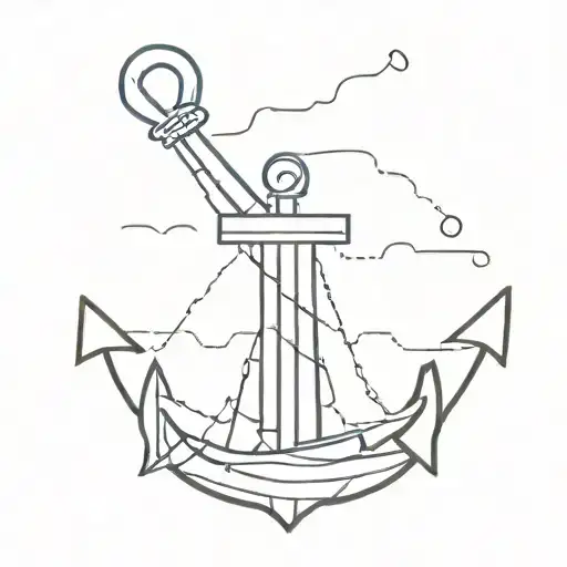 a map stab by an anchor tattoo design idea