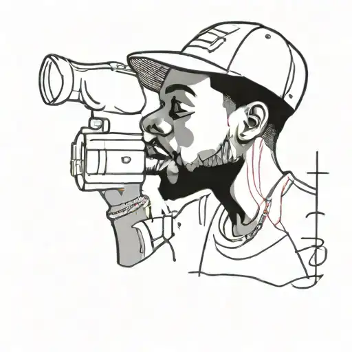 kid cudi drinking tattoo design idea