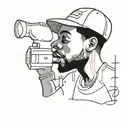 kid cudi drinking tattoo design idea